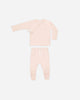 Wrap Top + Footed Pant Set Petal