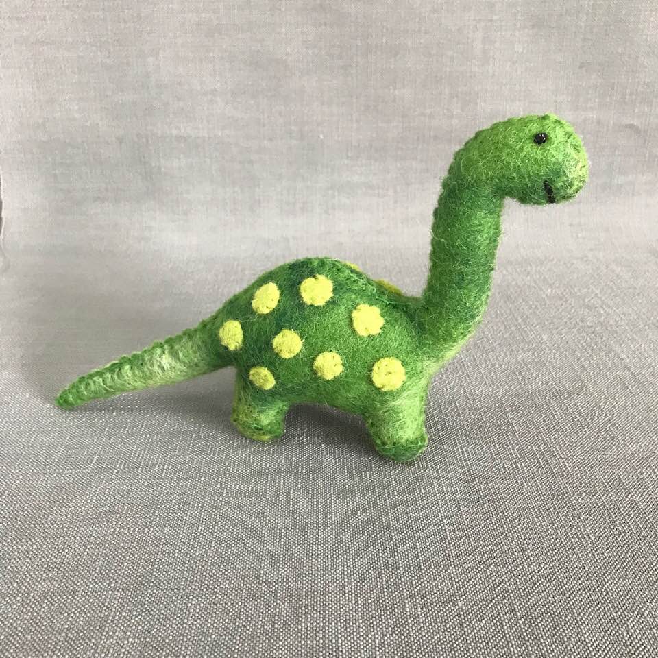 Mini Felt Dinosaur - Green