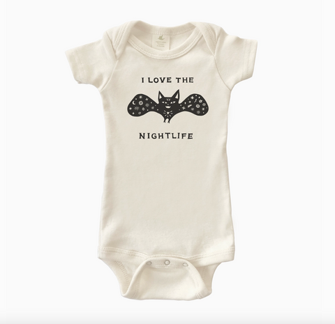 Organic Short Sleeve Onesie - Disco Bat