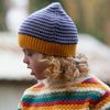 Dreamy Blue Striped Knitted Beanie Hat