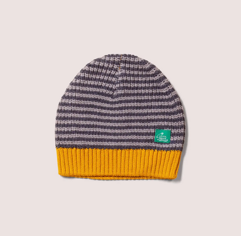 Dreamy Blue Striped Knitted Beanie Hat