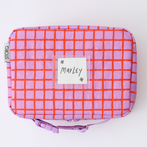 Cool Kid Lunch Box (Orchid Grid)