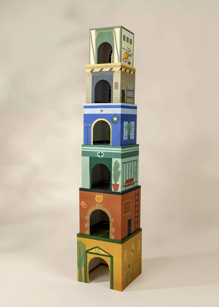 Set of 6 Oversized Stacking Boxes - The Buildings