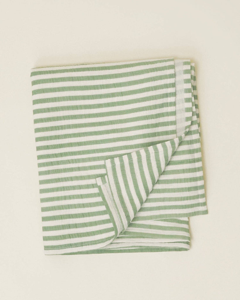 Organic Muslin Swaddle: Sage Stripe