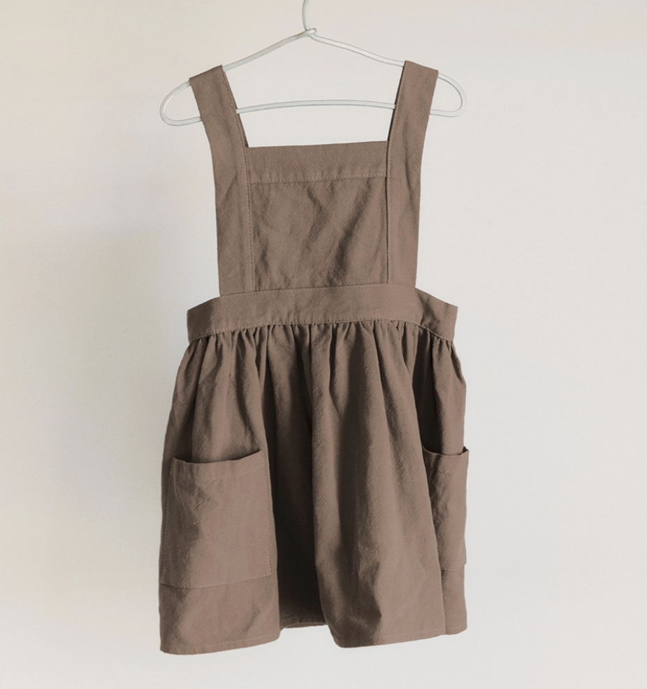 Pinafore Apron Dress - Fawn