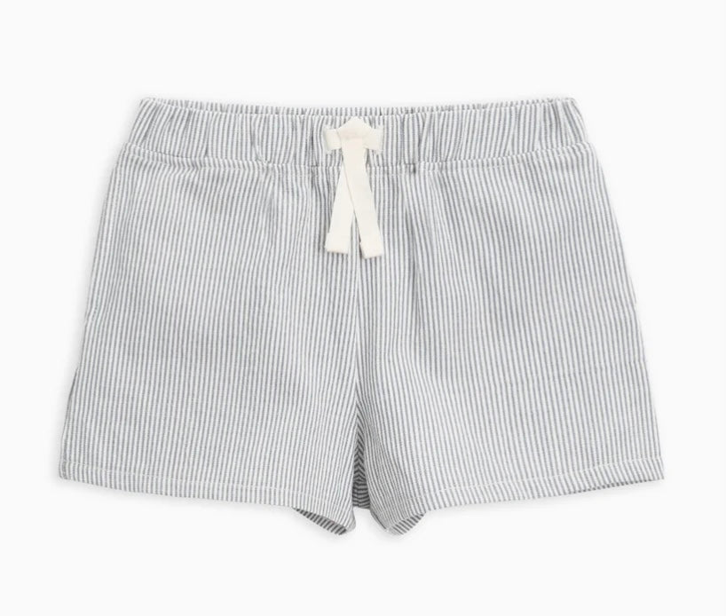 Nixie Seersucker Shorts - shore stripe harbor + ivory
