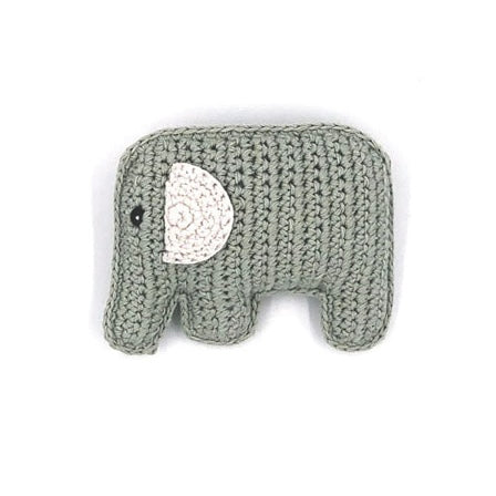 Organic Elephant Rattle - Teal