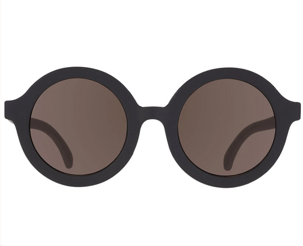 Round "Jet Black"  Sunglasses with Amber lens