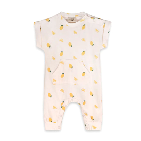 Lemon Kangaroo Pocket Baby Jumpsuit (Organic Jersey)