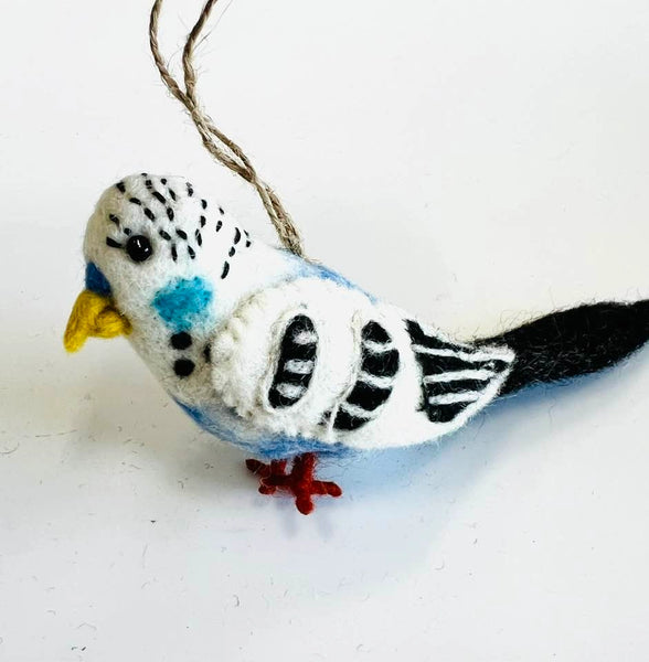 Blue Parakeet Ornament