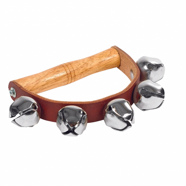 Velvet Wooden Half Moon Hand Bell w/ Leather Strap