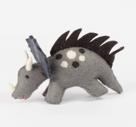 Felted Wool Dinosaur - Triceratops