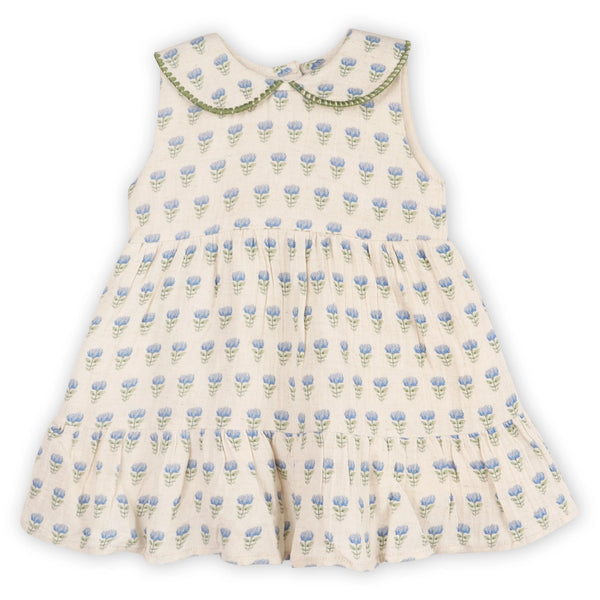 Harper Peter Pan Collar Floral Baby Flare Dress + Bloomer