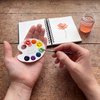 Mini Watercolor Paper Palettes - 5 Pack W/Mini Paintbrushes