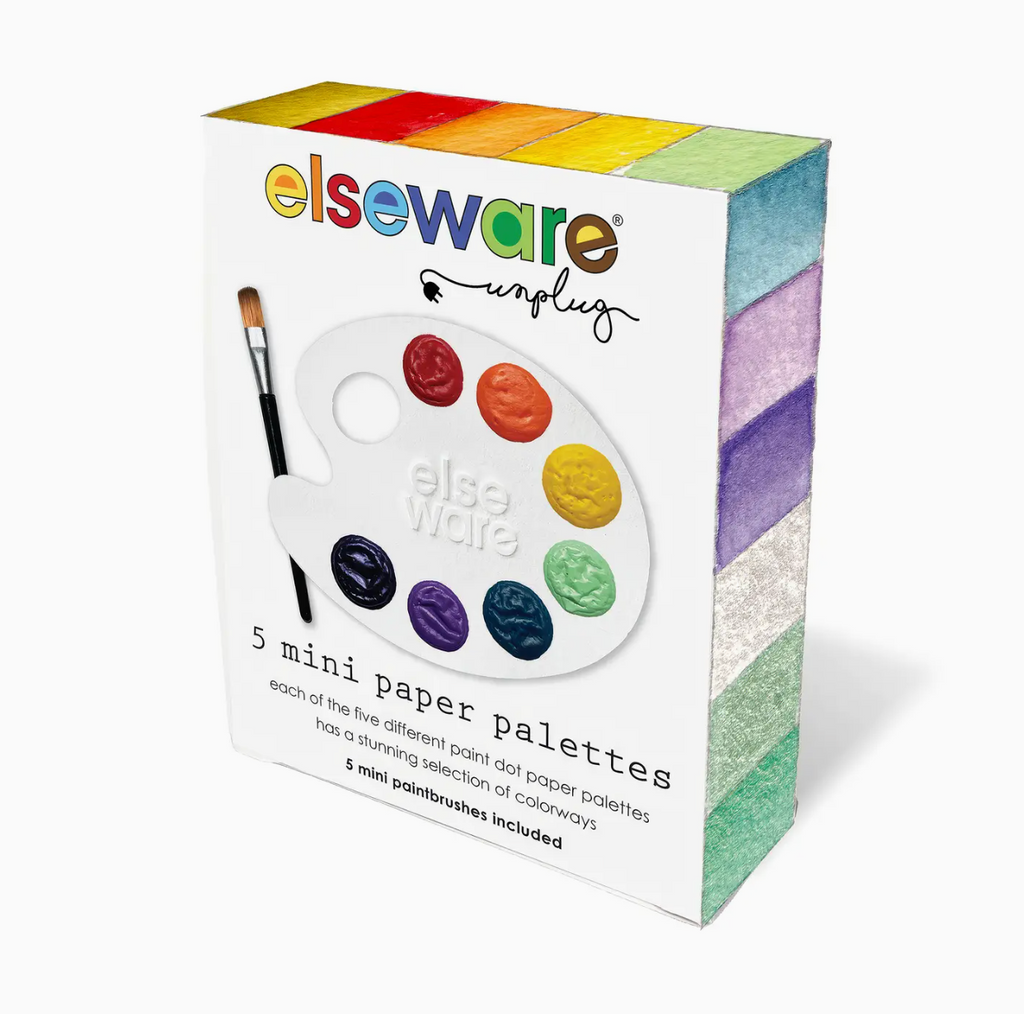 Mini Watercolor Paper Palettes - 5 Pack W/Mini Paintbrushes