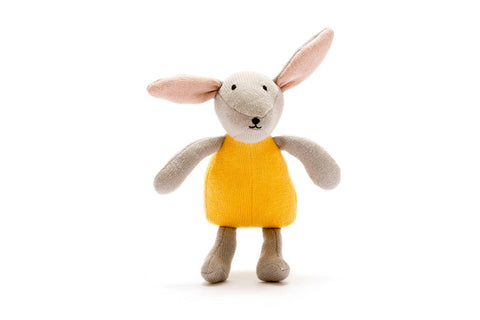 Organic Cotton Bunny Soft Toy - Mustard