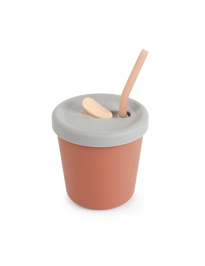 Drinking Cup with Straw - Rusty Red