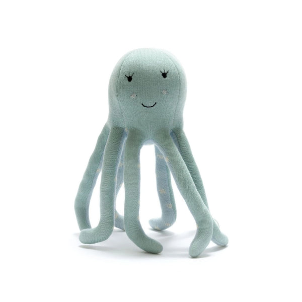 Sea Green Knitted Organic Cotton Octopus Plush Toy