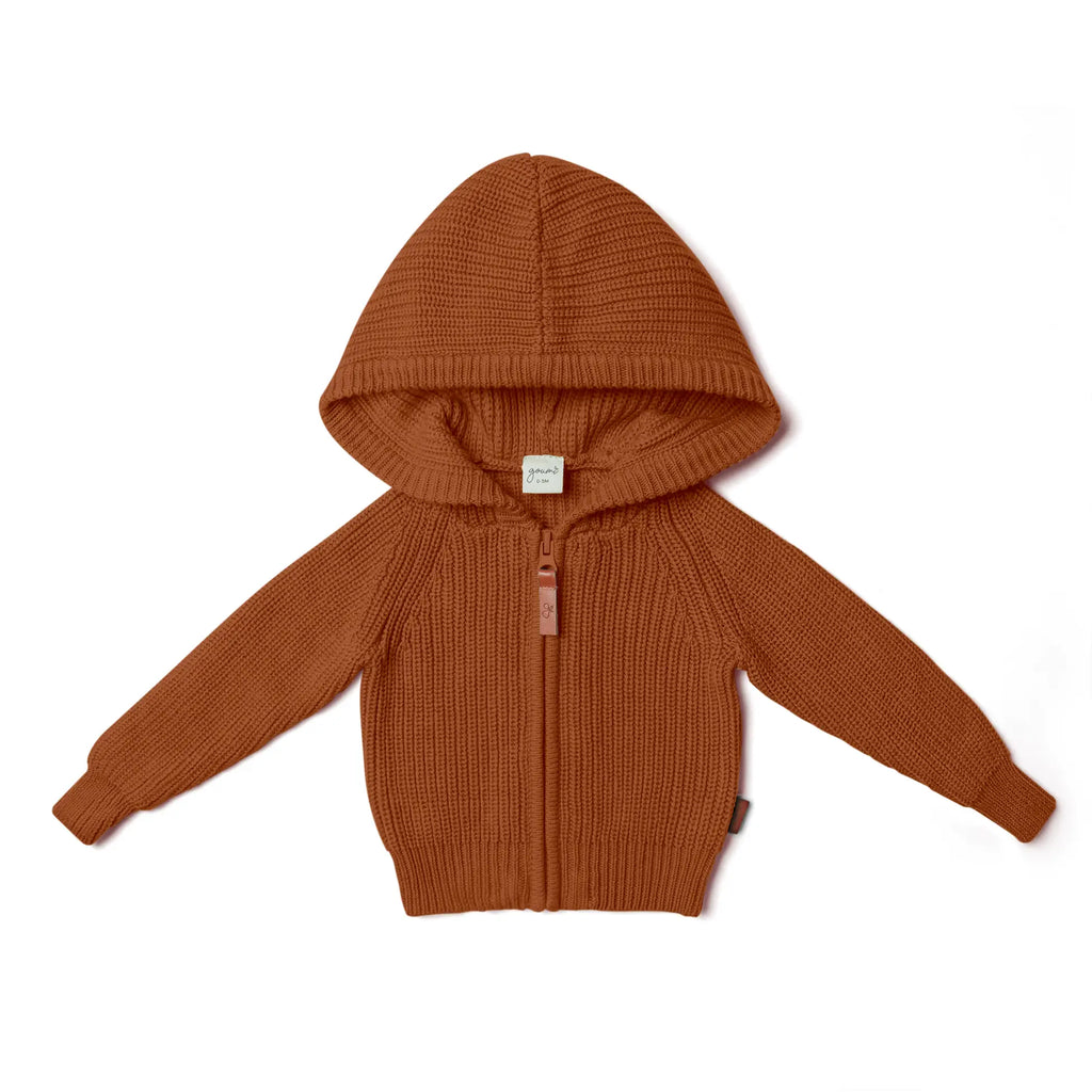 Organic Cotton Knit Hoodie - Clay