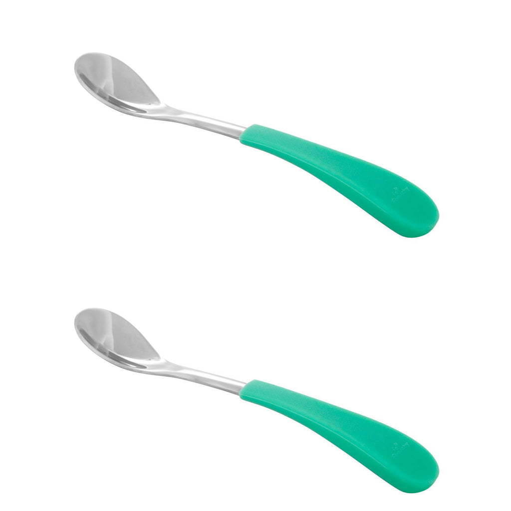 Avanchy Stainless Steel Infant Spoons (2pk) - Green