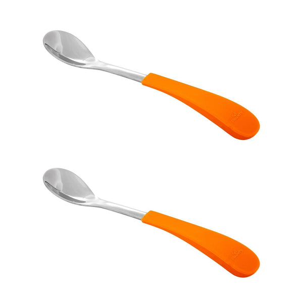 Avanchy Stainless Steel Infant Spoons (2pk) - Orange