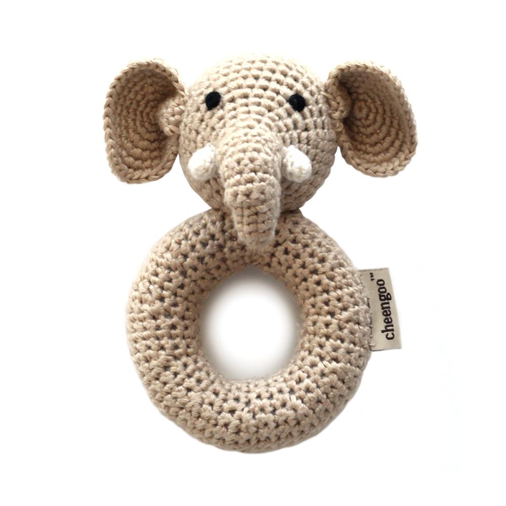 Elephant Ring Crocheted Rattle