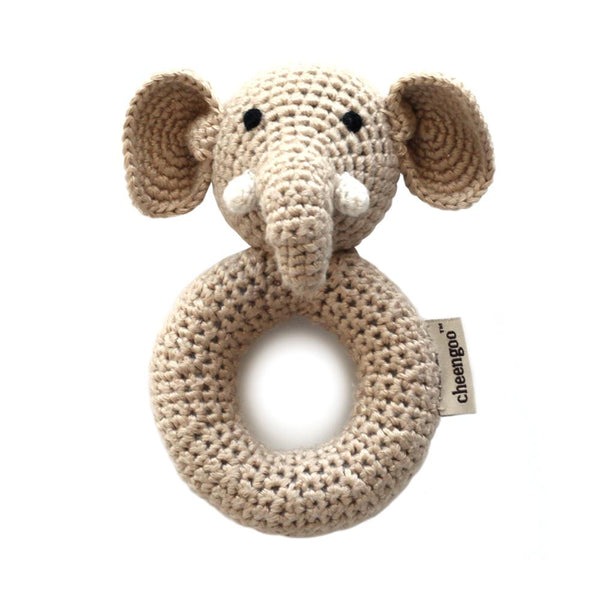 Elephant Ring Crocheted Rattle