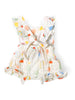 Veggie Ruffled Short Baby Romper Tie Back (Organic Muslin)